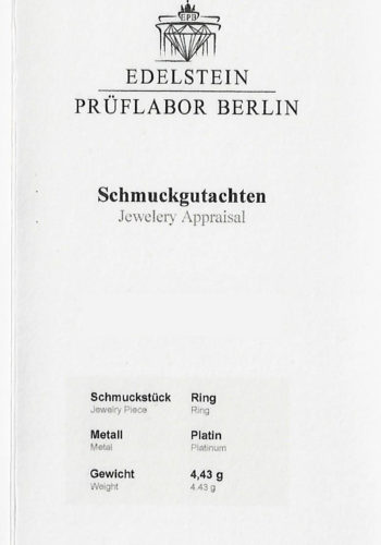 Um 1970 - Platin Diamantring / Verlobungsring mit Edelsteinzertifikat – Bild 9