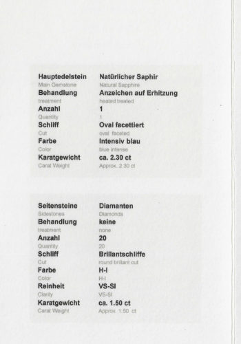 Um 1960 - Italienischer Saphirring mit 20 Brillanten, inkl. Edelsteinezertifikat! – Bild 9