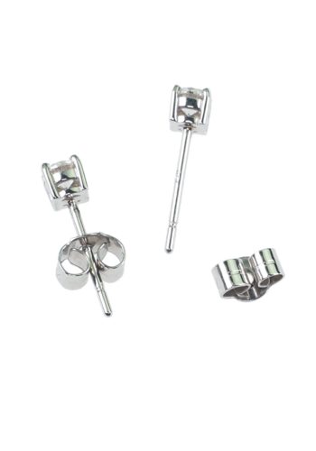 Um 1990 - Vintage-Diamantohrstecker aus 18k Weißgold – Bild 4