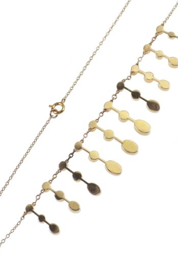 Um 1890 - Englisches Goldcollier mit 20 Türkisen & 10 Perlen – Bild 6