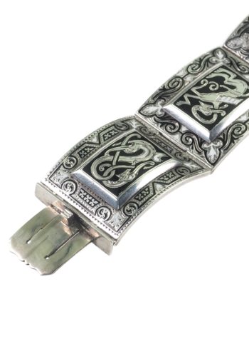 **VERKAUFT ** Um 1880 - Schottisches Sterlingsilber Armband mit Emaille, keltische Motive – Bild 3