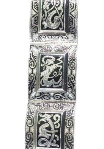**VERKAUFT ** Um 1880 - Schottisches Sterlingsilber Armband mit Emaille, keltische Motive – Bild 5