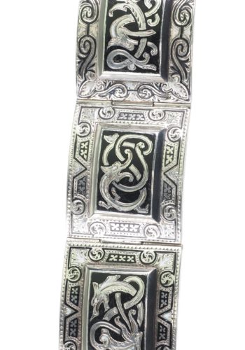**VERKAUFT ** Um 1880 - Schottisches Sterlingsilber Armband mit Emaille, keltische Motive – Bild 6