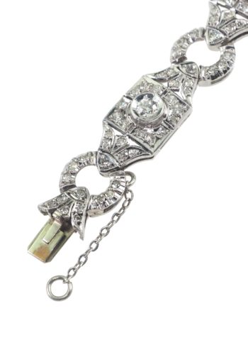 Um 1920 - Art déco Diamantarmband aus den USA, inklusive Edelsteinzertifikat! – Bild 3