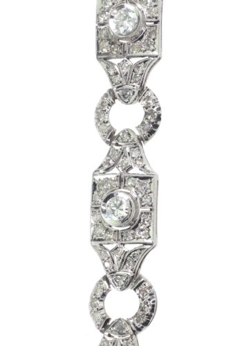 Um 1920 - Art déco Diamantarmband aus den USA, inklusive Edelsteinzertifikat! – Bild 4