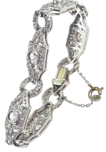 Um 1920 - Art déco Diamantarmband aus den USA, inklusive Edelsteinzertifikat! – Bild 7