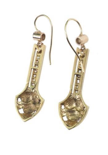 Um 1900 - Französische Goldohrringe mit Diamanten – Bild 5