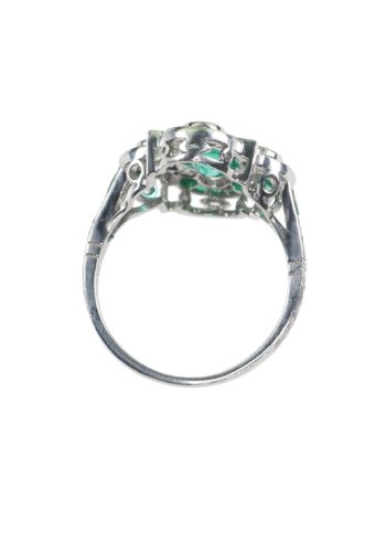 ** VERKAUFT ** Um 1930 - Art déco Smaragdring aus England, mit Diamanten – Bild 6