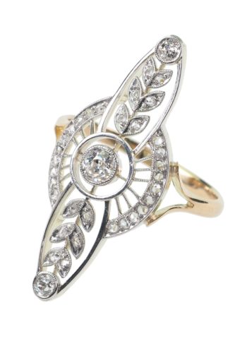 ** VERKAUFT ** Um 1920 - Früher Art déco Diamantring aus England – Bild 4