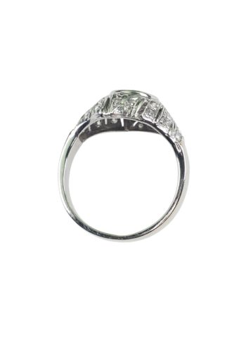 Um 1925 - 14 ct. Gold & Platin Art déco Ring / Verlobungsring mit Diamanten – Bild 5