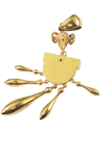 Um 1870 - Etruscan Revival Goldanhänger "Widderkopf" – Bild 5