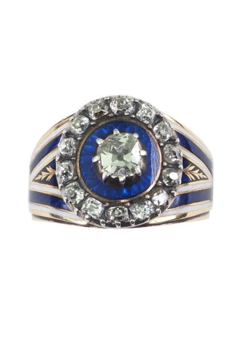 Um 1800 - Georgian-Ring mit Diamanten & Emaillierungen – Bild 3