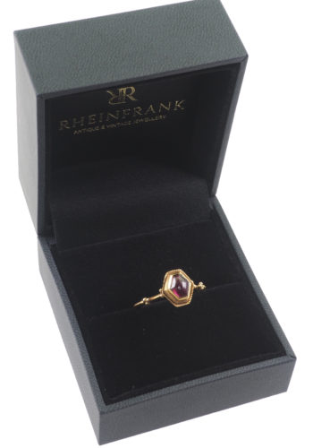 Um 1870 - Viktorianischer Herrenring mit Rubincabochon – Bild 5