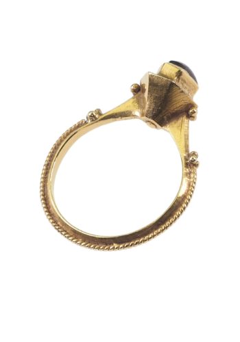 Um 1870 - Viktorianischer Herrenring mit Rubincabochon – Bild 4