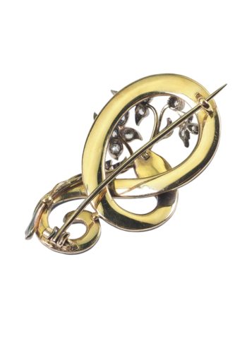 Um 1840 - Viktorianische Schlangenbrosche mit blauer Emaille – Bild 6