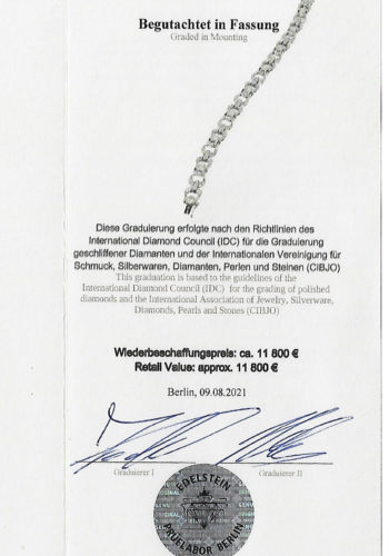 Um 1920 - Art déco Diamantarmband aus 18K Weißgold, Edelsteingutachten! – Bild 9