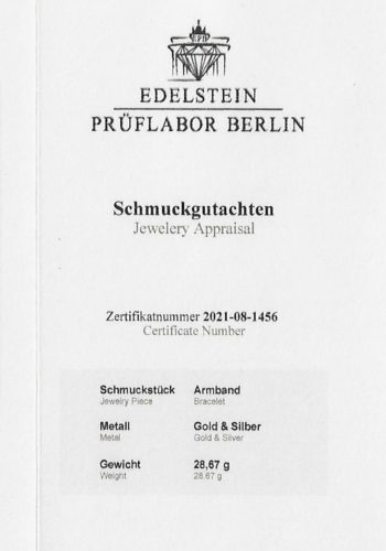 Um 1900 - Rosegold & Silber Diamantarmband Niederländisch, inkl. Edelsteinezertifikat! – Bild 8