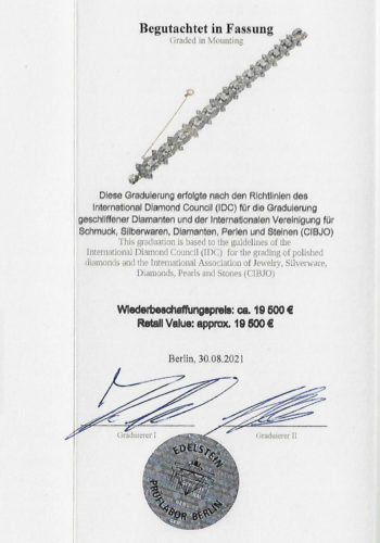 Um 1900 - Rosegold & Silber Diamantarmband Niederländisch, inkl. Edelsteinezertifikat! – Bild 9