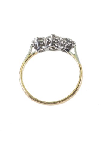 Um 1960 - Threestones-Diamantring / 18K Gold Verlobungsring – Bild 5