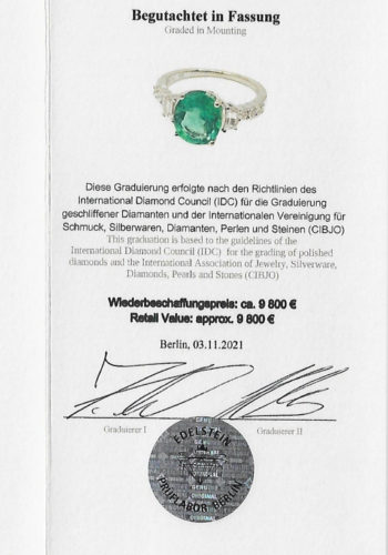 ** VERKAUFT ** Um 1970 - Smaragdring inklusive Edelsteinezertifikat! – Bild 8
