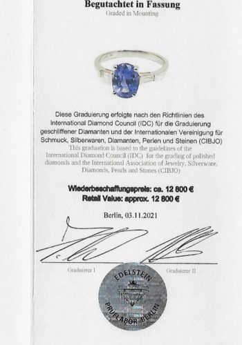 Um 1980 - Saphirring / Vintage-Verlobungsring, inkl. Edelsteingutachten! – Bild 8