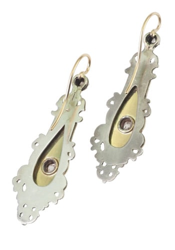 ** VERKAUFT ** Um 1845 - Französische Gold & Emailleohrringe aus der Zeit von Louis Philippe – Bild 4