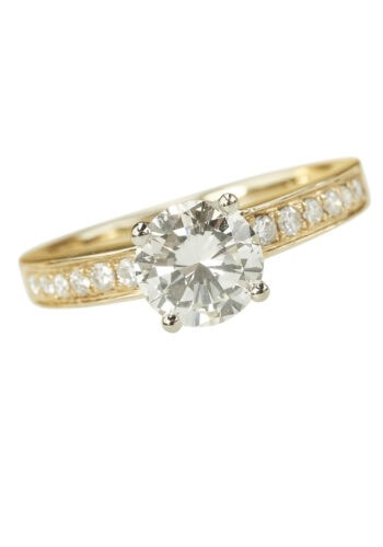 Um 1970 - Brillant Solitär Verlobungsring, inklusive Edelsteinzertifikat! – Bild 3