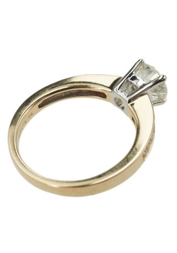 Um 1970 - Brillant Solitär Verlobungsring, inklusive Edelsteinzertifikat! – Bild 5