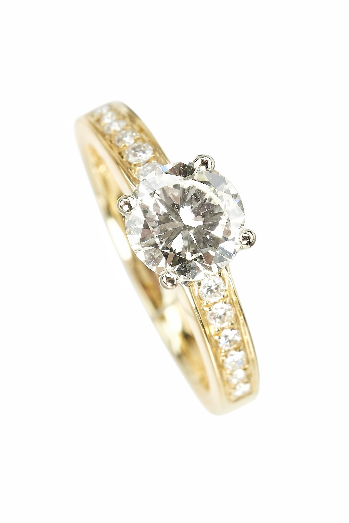 Vintage Verlobungsring mit Diamantsolitaire im Brillantschliff aus 18 Karat Gold