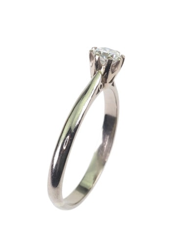 Um 1970 - Diamant Solitär Halbkaräter Verlobungsring – Bild 3