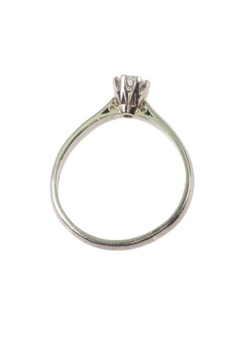 Um 1970 - Diamant Solitär Halbkaräter Verlobungsring – Bild 4