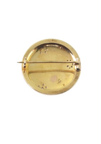 ** VERKAUFT ** Um 1890 - Viktorianische Emaillemalerei Goldbrosche – Bild 4