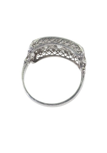 Um 1940 - Art déco Diamantring aus Platin, inkl. Schmuckgutachten! – Bild 5