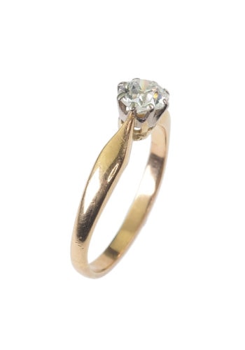 Um 1950 - Halbkaräter Solitär Vintage Verlobungsring – Bild 3