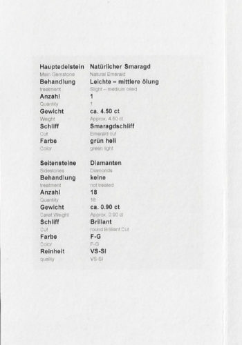 Um 1960 - Smaragd & Brillanten Verlobungsring, inklusive Edelsteinezertifikat! – Bild 8