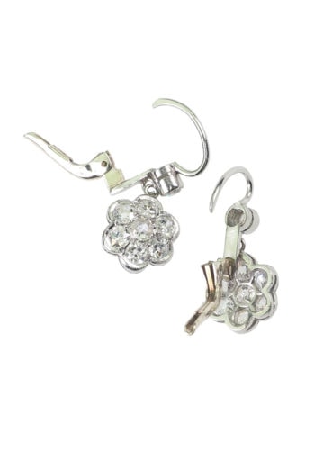 Um 1900 - 18K Goldohrringe mit Altschliffdiamanten, Edelsteinprüfbericht! – Bild 5