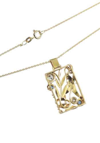 Um 1930 - Goldanhänger mit Kette, deutsch – Bild 6