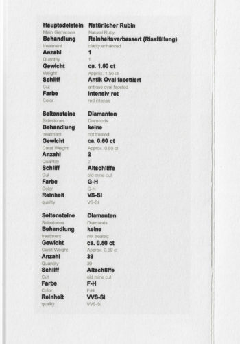 Um 1920 - Art déco Rubin- & Diamantring, inklusive Edelsteinezertifikat! – Bild 7