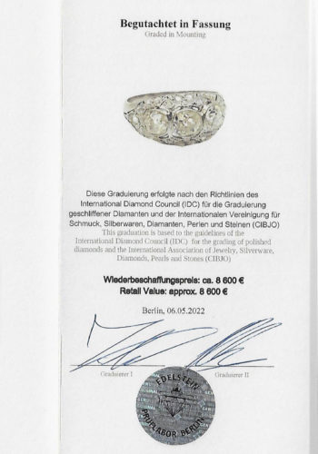 Um 1930 - Art déco Diamantring, mit Edelsteineprüfbericht! – Bild 9