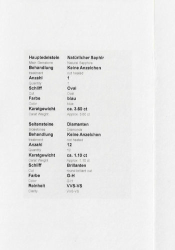 Um 1950 - Saphir & Brillanten Verlobungsring, mit Edelsteinezertifikat! – Bild 7