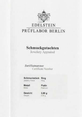 Um 1960 - Platin Verlobungsring mit Rubin, inklusive Edelsteingutachten! – Bild 7