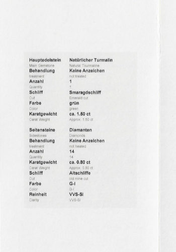 Um 1930 - Art déco Turmalinring aus Deutschland, mit Edelsteineprüfbericht! – Bild 6