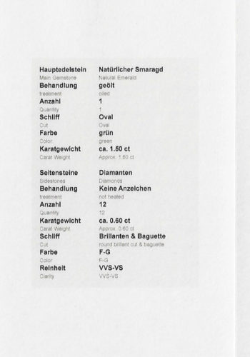 Second Hand - Platin Smaragdring mit Edelsteinzertifikat! – Bild 6