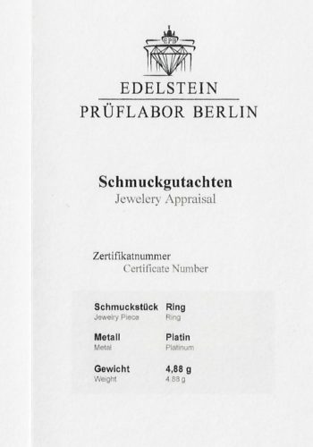 Second Hand - Platin Smaragdring mit Edelsteinzertifikat! – Bild 7