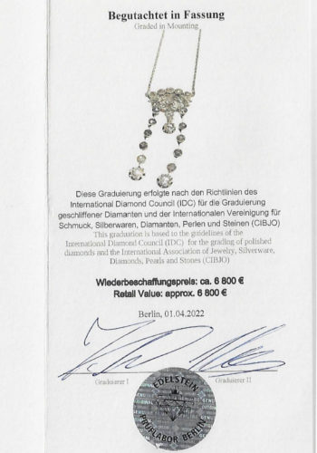 Um 1900 - Diamantcollier, niederländisch, inklusive Edelsteingutachten! – Bild 9
