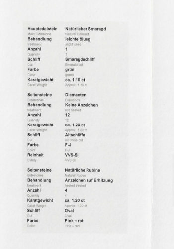 Um 1890 - 18 ct. Roségold Farbedelsteine Ring, mit Schmuckgutachten! – Bild 6