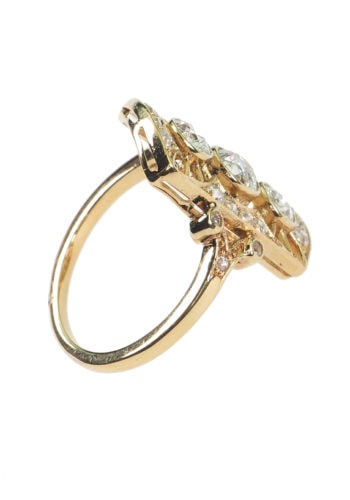 Um 1900 - Belle Epoque Diamantring, inklusive Diamantgutachten! – Bild 5