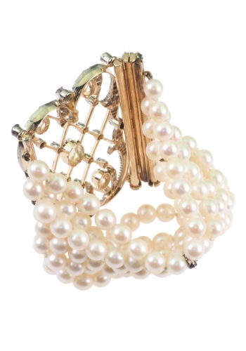 Um 1900 - Auftrennbarer Choker - Perlen, Diamanten & Mondsteine – Bild 10