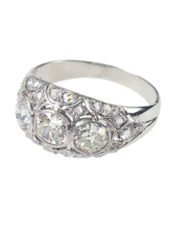 Um 1930 - Art déco Diamantring, mit Edelsteineprüfbericht! – Bild 4