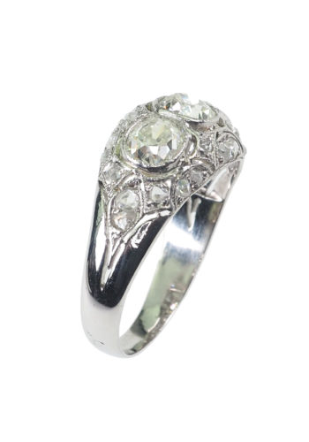 Um 1930 - Art déco Diamantring, mit Edelsteineprüfbericht! – Bild 5